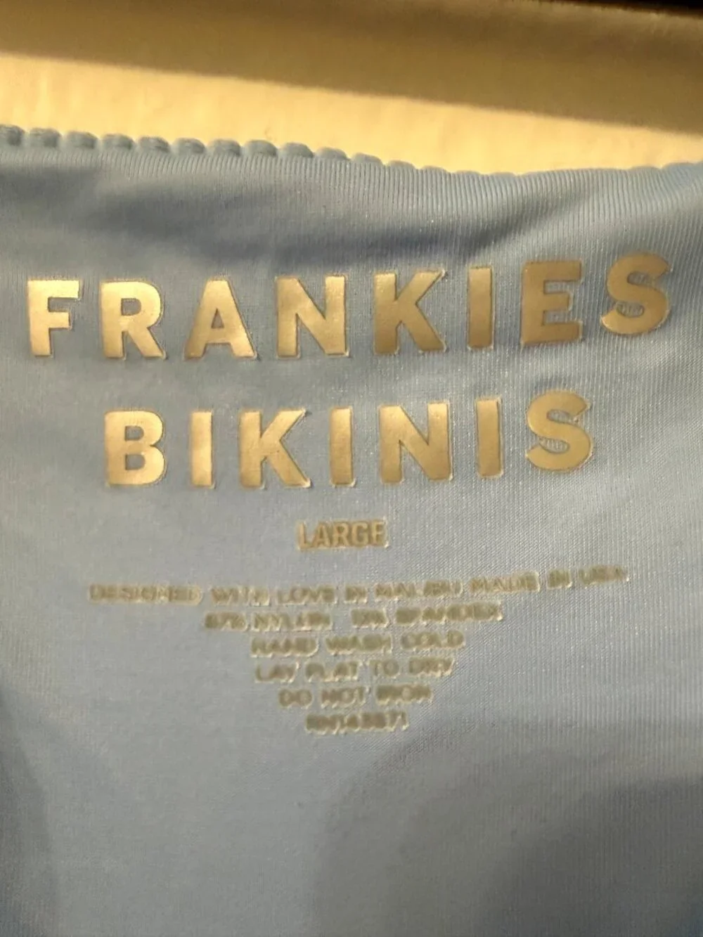 Frankie's Bikinis Baby blue micro bikini set M/L top medium bottom large